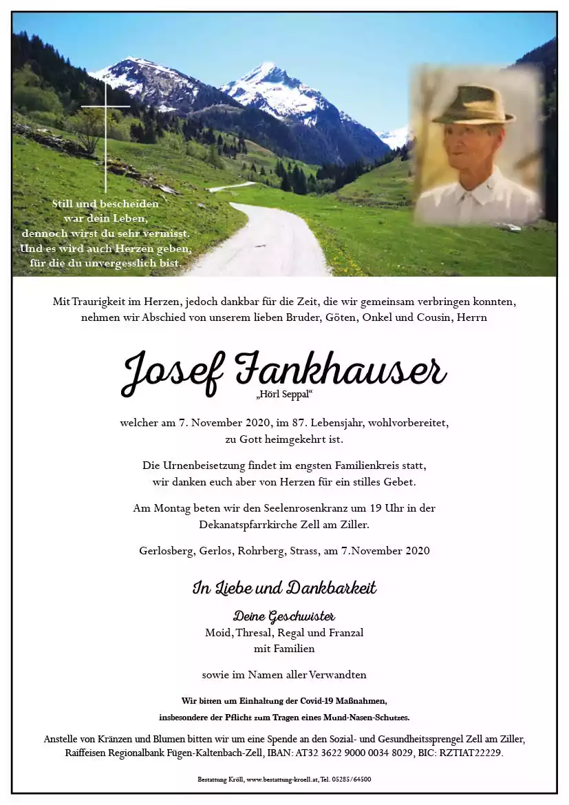 Parte von Josef Fankhauser